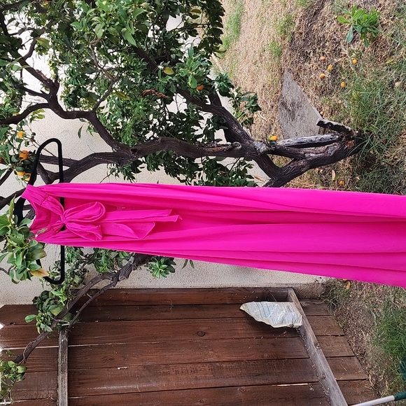 New Vince Camuto Sleeveless Solid Draped Halter Jumpsuit, Fuchsia Pink Sz M - Picture 5 of 8